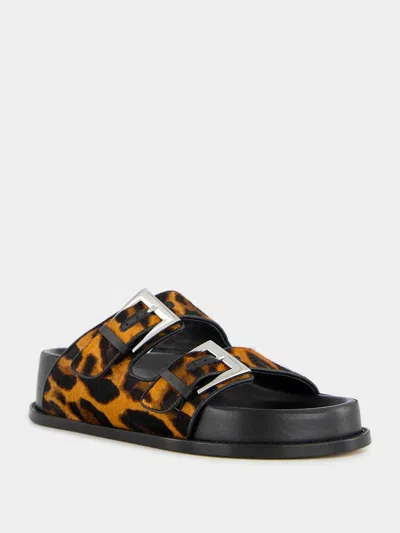 Paris Texas Leopard-print Flat Sandals
