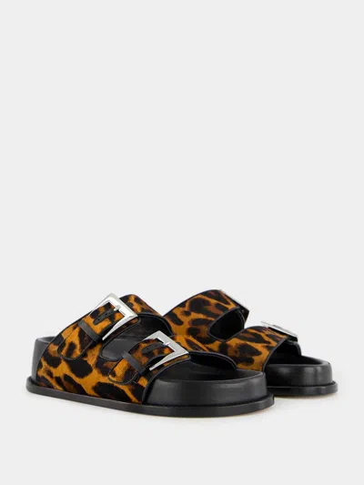 Paris Texas Leopard-print Flat Sandals