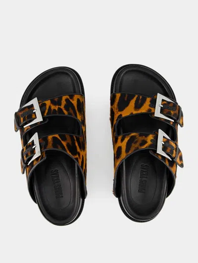 Paris Texas Leopard-print Flat Sandals