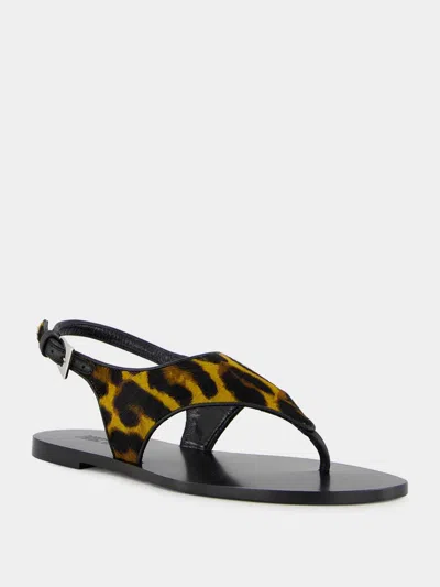 Paris Texas Leopard-print Flat Sandals