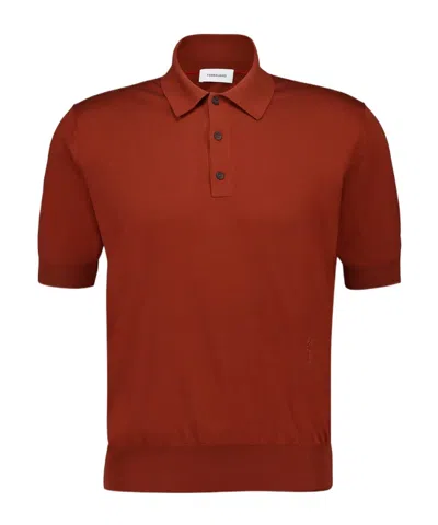 Ferragamo Short-sleeved Polo Shirt In Red