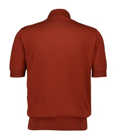 Ferragamo Short-sleeved Polo Shirt In Red