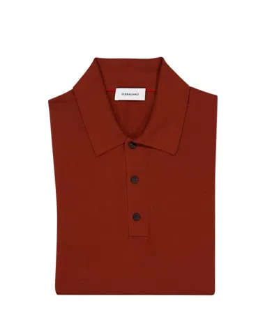 Ferragamo Short-sleeved Polo Shirt In Red
