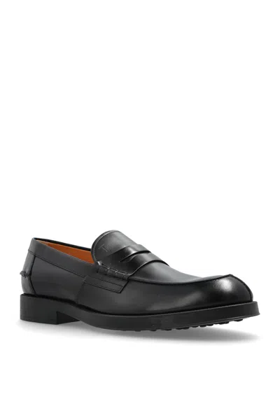 Tod's Loafers In Leather In Black