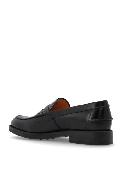 Tod's Loafers In Leather In Black