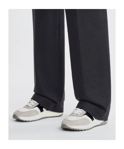 Hogan Round Toe Rubber Sole Panelled Design Sneakers In Gray