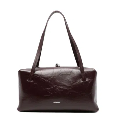 Jil Sander Maroon Goji Small Shoulder Bag