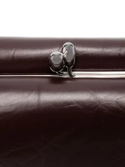 Jil Sander Maroon Goji Small Shoulder Bag