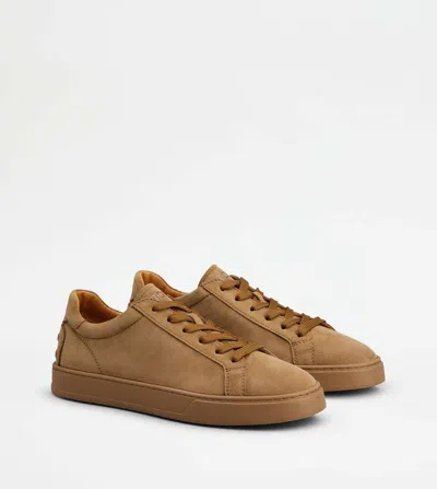 Tod's Nabuk Sneakers With Minimalist Design And Logo Detail In Multi