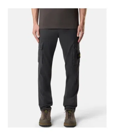 Stone Island Compass Label Regular Fit Trousers In Black