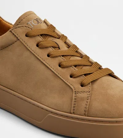 Tod's Nabuk Sneakers With Minimalist Design And Logo Detail In Multi
