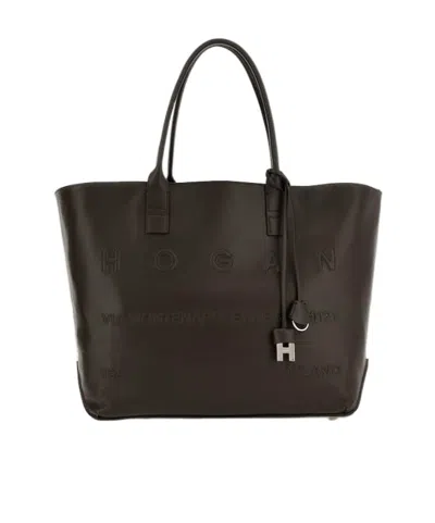 Hogan Address Shopping Media Pelle In Brown