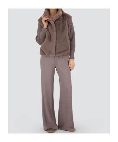 Herno Resort Jacket In Faux Mink Fur In Pink