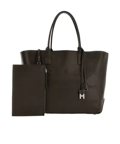 Hogan Address Shopping Media Pelle In Brown