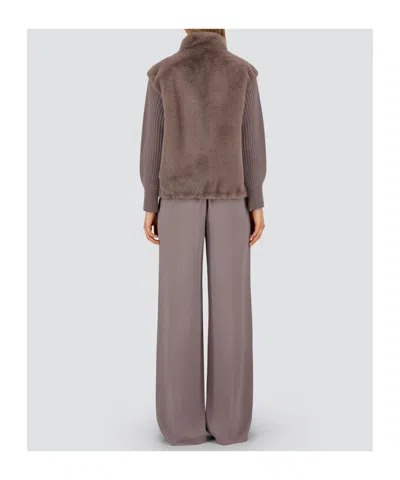 Herno Resort Jacket In Faux Mink Fur In Pink