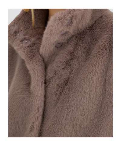 Herno Resort Jacket In Faux Mink Fur In Pink