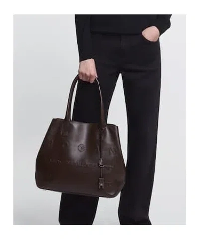 Hogan Address Shopping Media Pelle In Brown