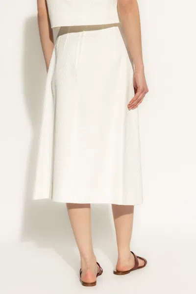 Dolce & Gabbana Textured Front-split Skirt In White