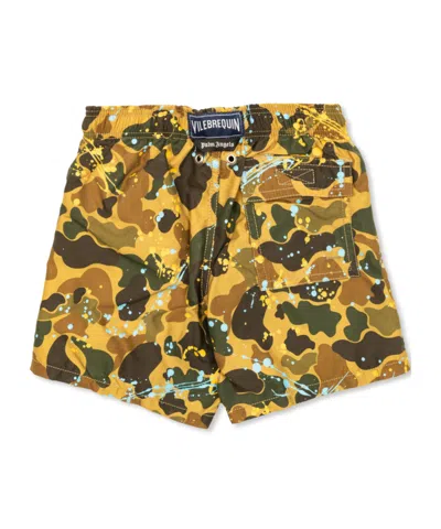 Palm Angels Drawstring Swimming Trunks In Yellow