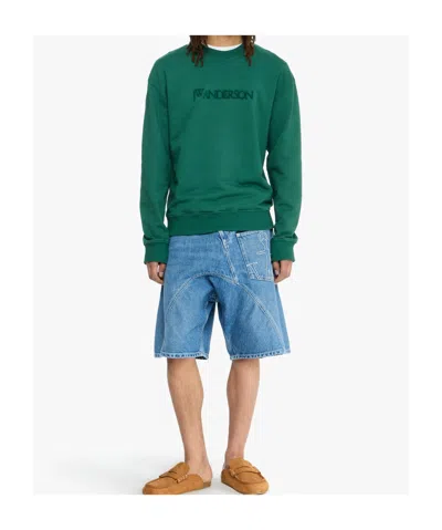Jw Anderson Crew Neck Long Sleeves Sweatshirt In Green