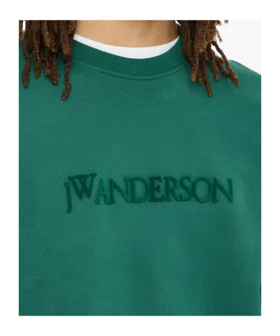 Jw Anderson Crew Neck Long Sleeves Sweatshirt In Green