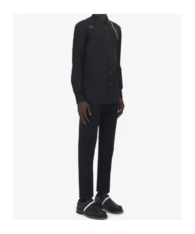Alexander Mcqueen Mcqueen Raw Edge Harness Cotton Popling Button-up Shirt