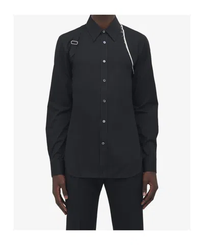 Alexander Mcqueen Mcqueen Raw Edge Harness Cotton Popling Button-up Shirt