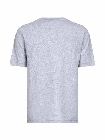 Brunello Cucinelli Crew-neck Embroidered-logo T-shirt In Gray