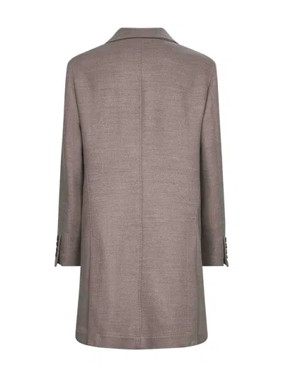 Brunello Cucinelli Notched-lapel Single-breasted Coat In Brown