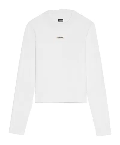 Jacquemus The Gros Grain Long-sleeved T-shirt In White
