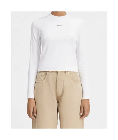 Jacquemus The Gros Grain Long-sleeved T-shirt In White