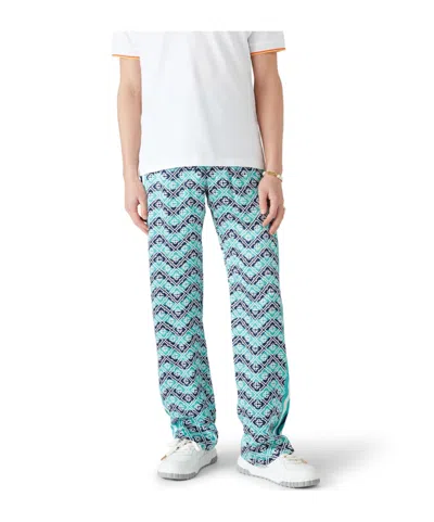 Casablanca Monogram Wave Silk Trousers In Blue