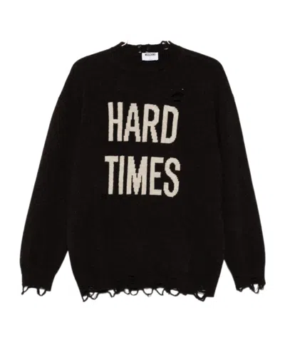 Moschino Long Sleeve Sweater In Black