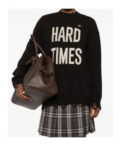 Moschino Long Sleeve Sweater In Black