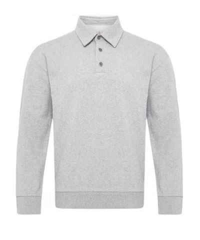 Jw Anderson Rugby Polo With Ribbed Cuffs And Hem In Gray