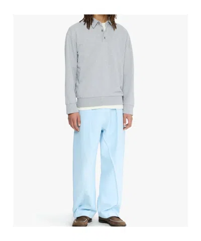 Jw Anderson Rugby Polo With Ribbed Cuffs And Hem In Gray