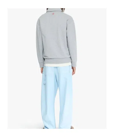 Jw Anderson Rugby Polo With Ribbed Cuffs And Hem In Gray