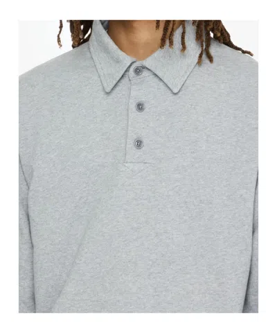 Jw Anderson Rugby Polo With Ribbed Cuffs And Hem In Gray