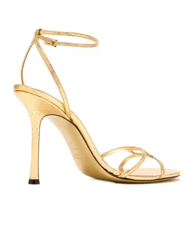 Jimmy Choo 1998 Leo 100 Gold Leather Sandals