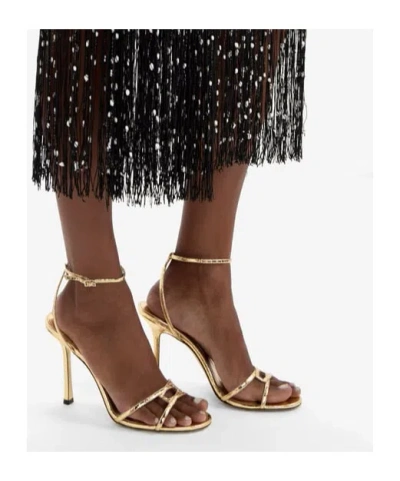 Jimmy Choo 1998 Leo 100 Gold Leather Sandals