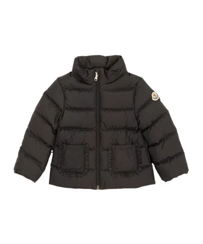 Moncler High Collar Long Sleeve Down Jacket In Black