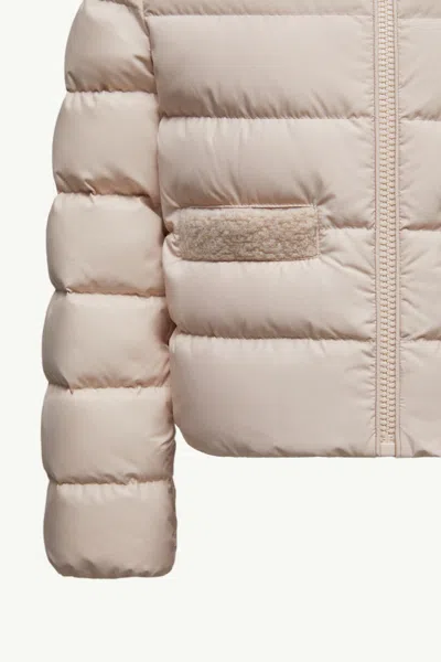 Moncler High Collar Long Sleeve Down Jacket In Neutral