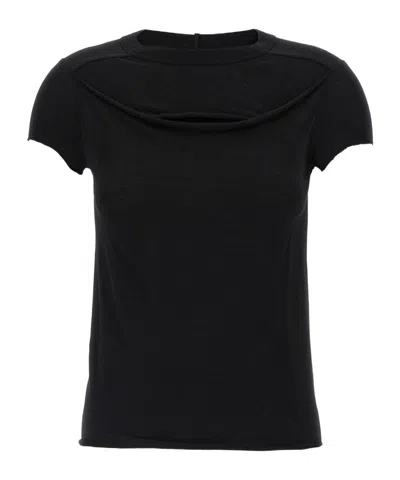 Rick Owens Round Neck Short Sleeve T-shirt In Black