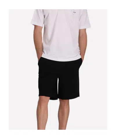 Hugo Boss Drawstring Elastic Waist Shorts In Black