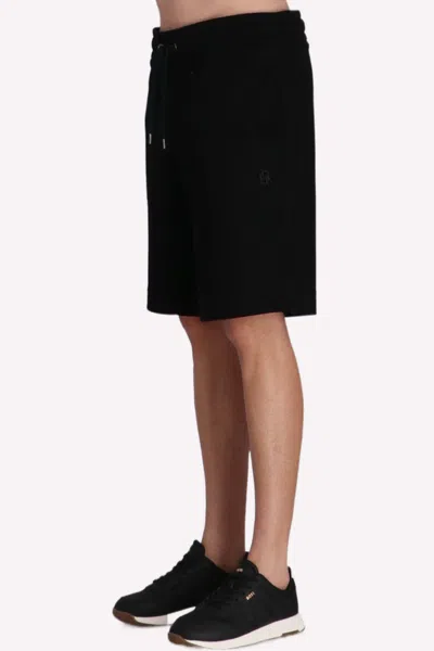 Hugo Boss Drawstring Elastic Waist Shorts In Black