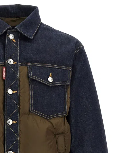 Dsquared2 Hybrid Puffer-jeans Puffer Jackets Multicolor In Blue