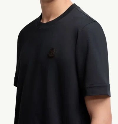 Moncler Logo Patch Cotton T-shirt, Men, Blue, Size: S In Blue