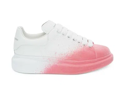 Pre-owned Alexander Mcqueen Oversized Velvet Spray (women's) Sneakers In White/pink