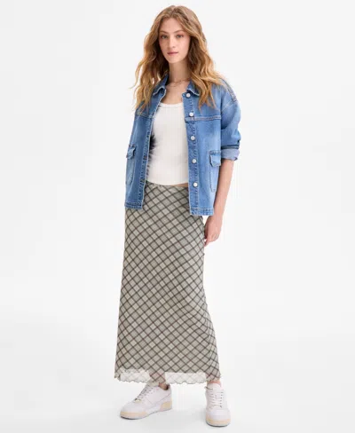Celebrity Pink Juniors' Oversized Denim Shirt Jacket