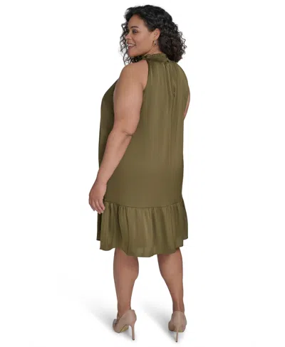 Vince Camuto Plus Size Satin Mock-neck A-line Dress